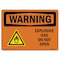 Signmission OSHA Warning Sign, 12" Height, 18" Width, Rigid Plastic, Explosive Gas Do Not Open, Landscape OS-WS-P-1218-L-12122 - alternate 1
